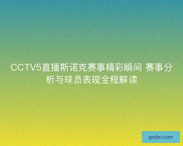 CCTV5直播斯诺克赛事精彩瞬间 赛事分析与球员表现全程解读
